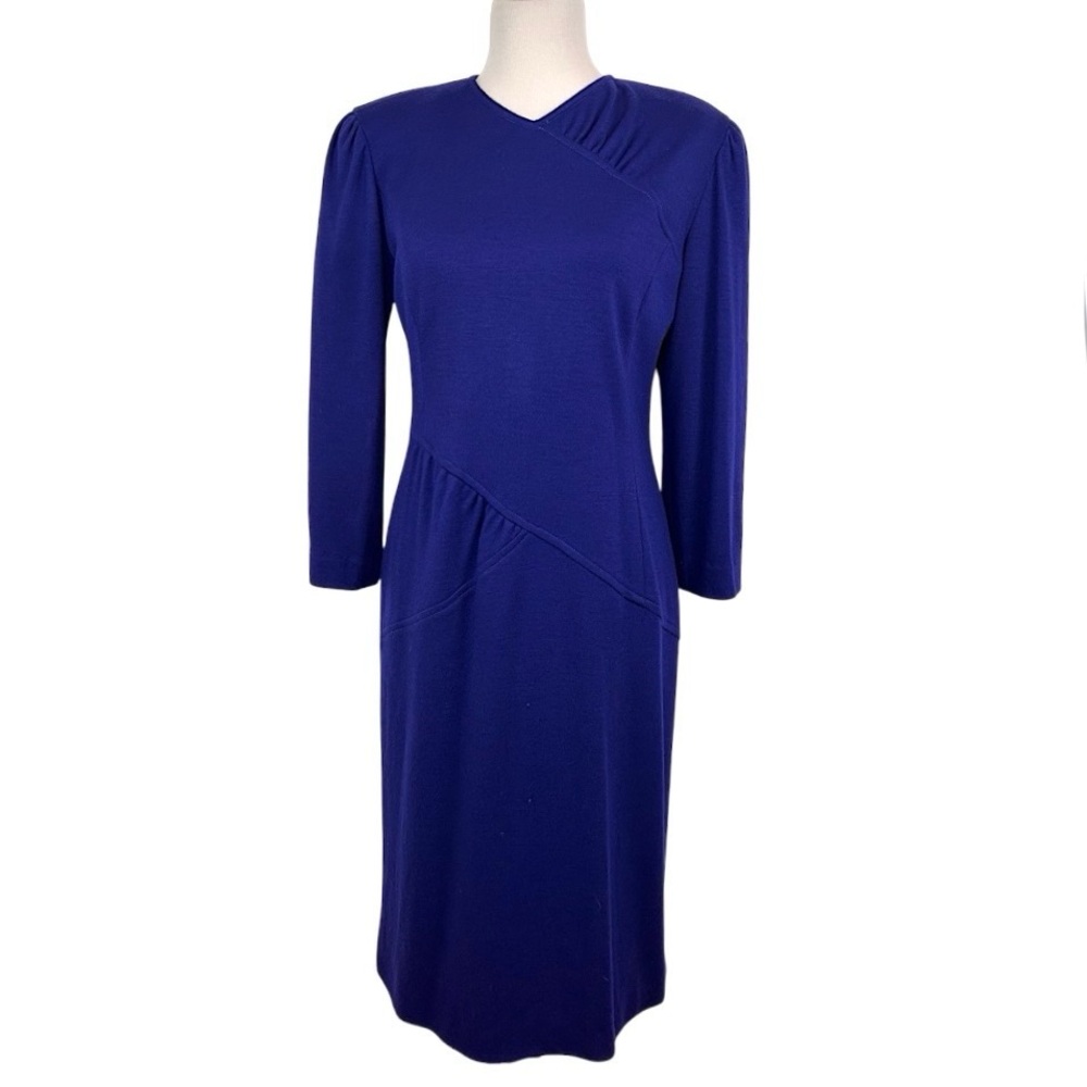 MILA SCHON Vintage Wool Midi Dress Women's 44 US Size 8/10 Medium